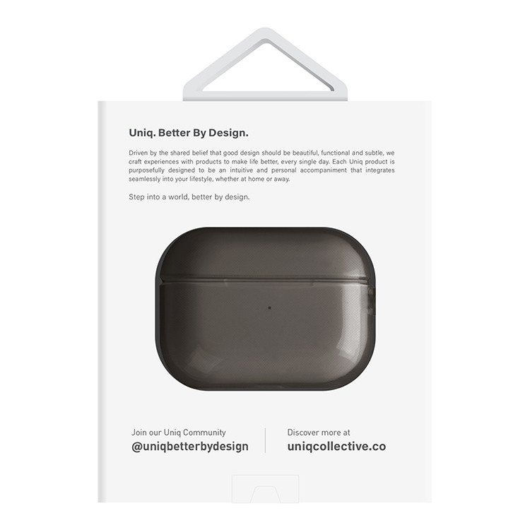 Чехол Uniq Glase для AirPods Pro 2 (2022) серый (Smoke Grey) 