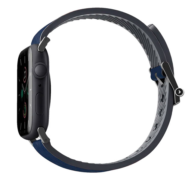 Uniq для Apple Watch 45/44/42 mm ремешок Straden Waterproof Leather/Silicone Blue