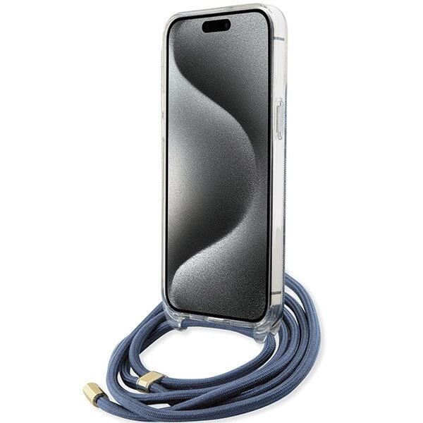 Чехол CG Mobile Guess 4G Printed Crossbody для iPhone 15 Pro Max синий