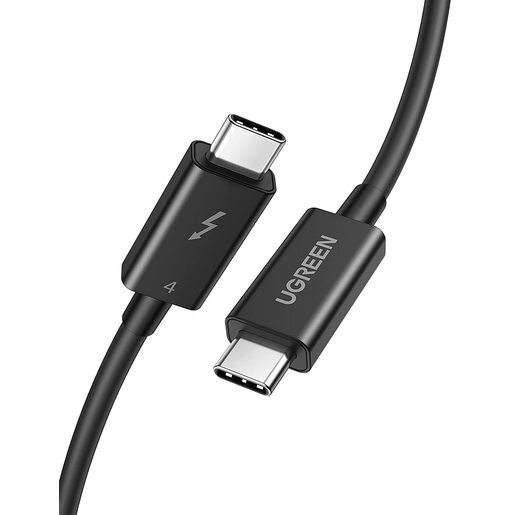 Кабель Ugreen US501 - USB-C to USB-C Thunderbolt 4 - 40Gbps 100W Data Cable (0,8 метра) чёрный (30389)
