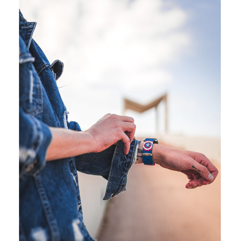 Ремешок MobyFox Marvel Insignia Collection для Apple Watch (всех размеров) Captain America (ST-MRV22ICN2103)