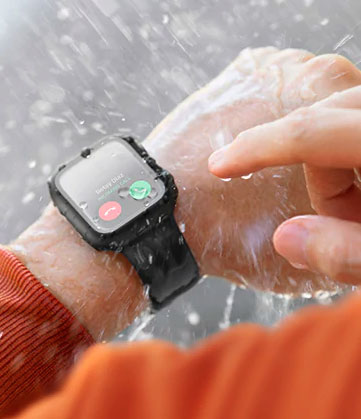 Чехол Uniq для Apple Watch 44 mm Nautic +9H glass водоотталкивающий IP68 красный