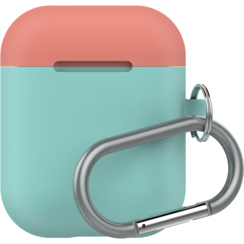 Чехол LAB.C Silicone Capsule 2in1 для Airpods мятный Mint (коралловая Coral/лимонная Lemon крышки)