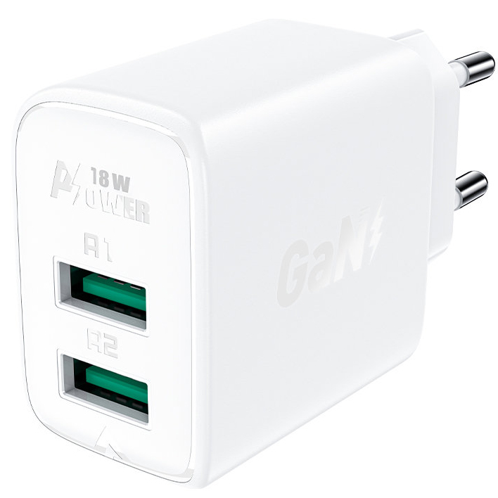 Сетевое зарядное устройство Acefast A33 2 x USB 18W Wall Charger белое (AF-A33-WH)