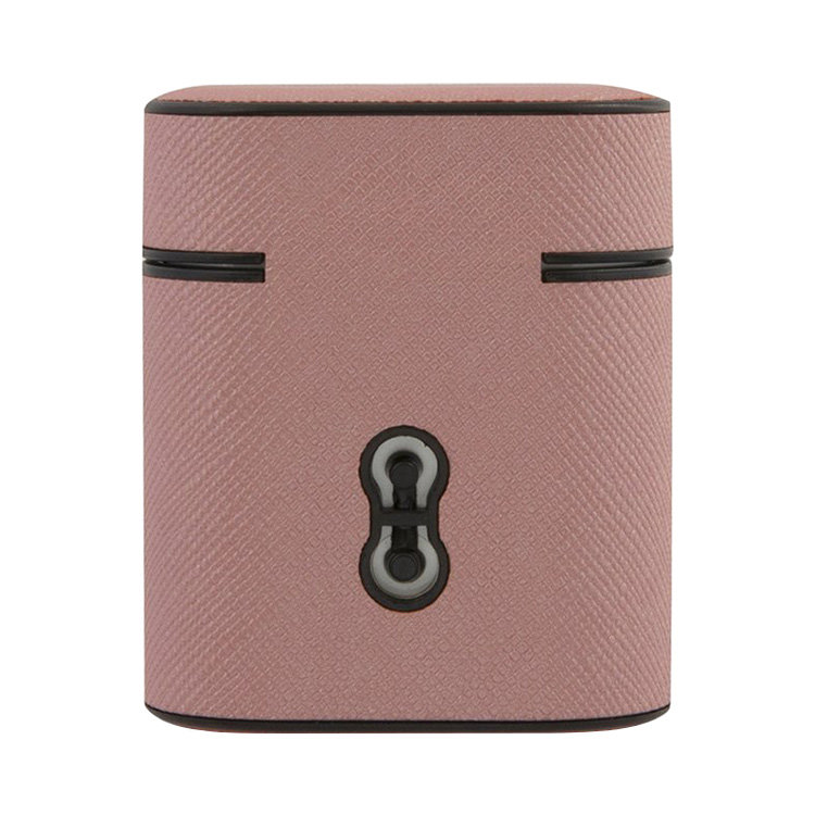 Чехол Guess Saffiano PU Leather Case Metal Logo для AirPods розовый