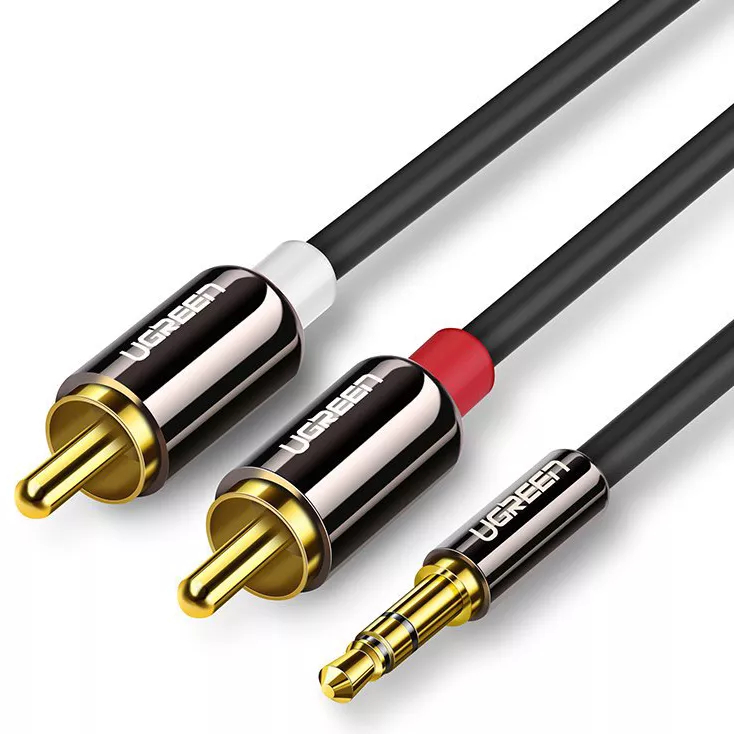 Кабель Ugreen AV116 3.5 mm to 2 x RCA Audio Cable (3 метра) чёрный (10590)
