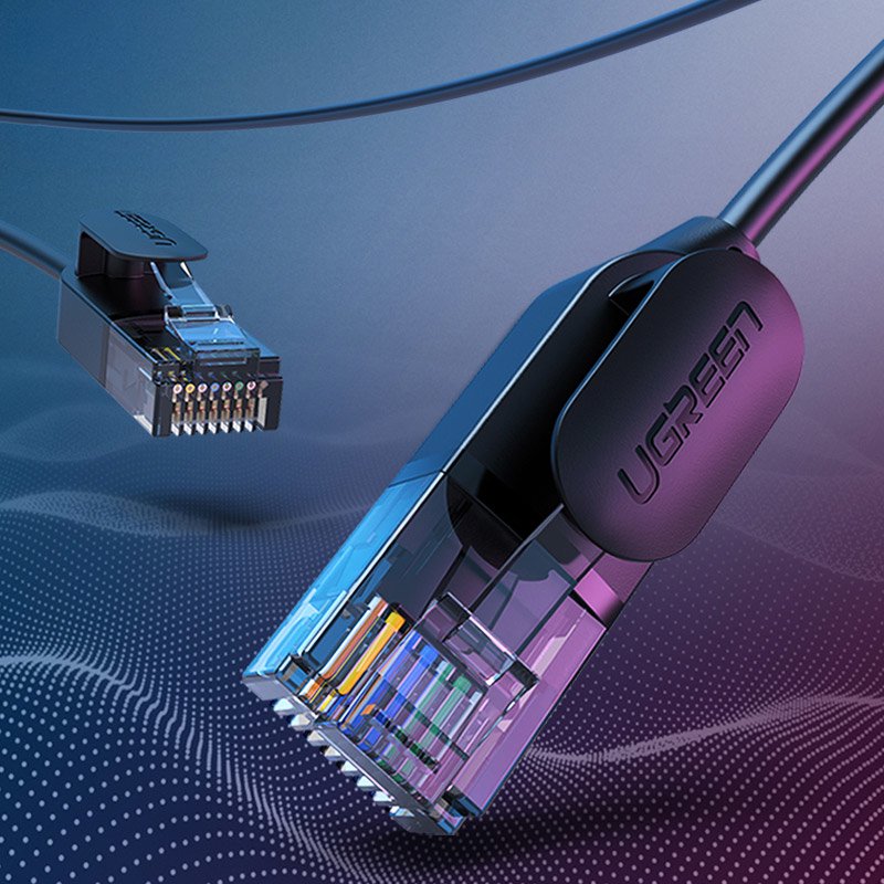 Кабель Ugreen NW122 (70334) CAT 6A Pure Copper 2 x RJ45 Ethernet Cable (2 метра) чёрный