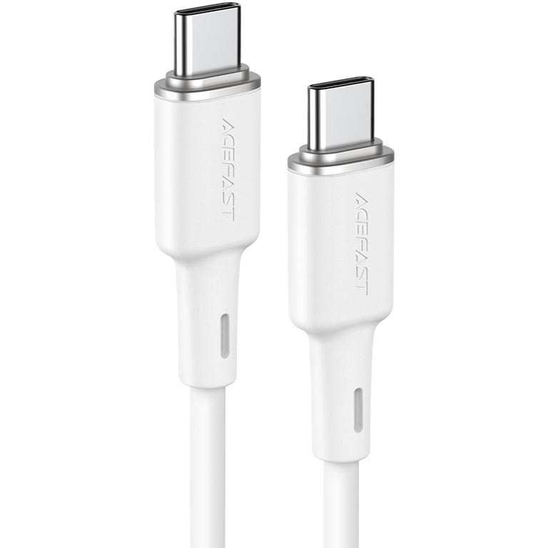 Кабель ACEFAST C2-03 USB-C to USB-C zinc alloy silicone charging data cable (1,2 метра) белый