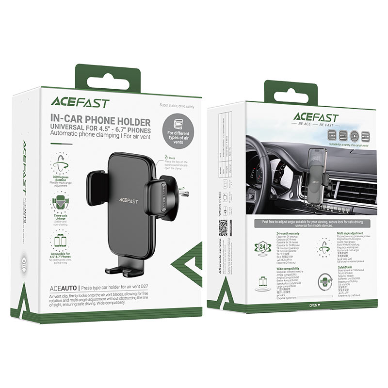 Автомобильный держатель Acefast D27 Car Mount Holder (AF-D27-BK)
