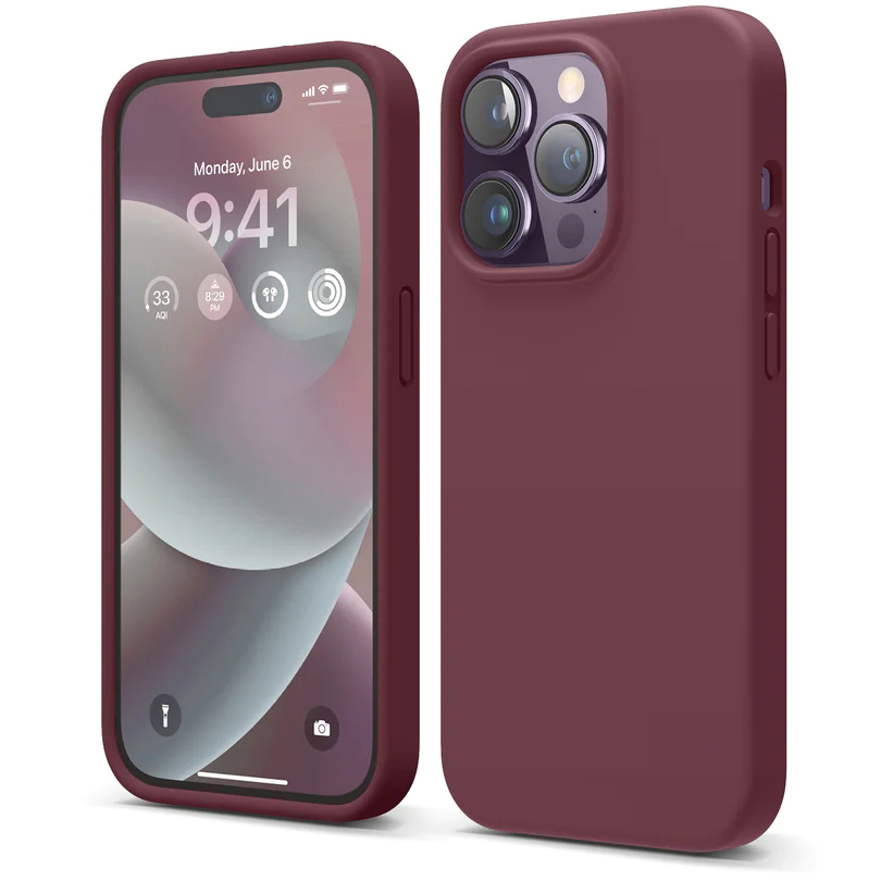 Чехол Elago Soft Silicone Case для iPhone 14 Pro бургундский красный (Burgundy)