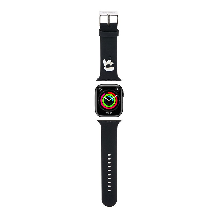 Ремешок CG Mobile Lagerfeld 3D Rubber NFT Karl Head для Apple Watch 42/44/45 мм чёрный