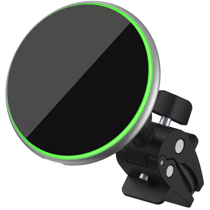 Автодержатель Wiwu Liberator Magnetic Wireless Charger CH-308 15W с беспроводной зарядкой чёрный