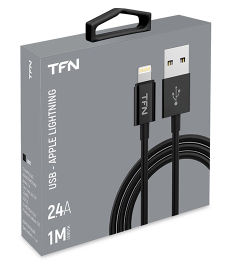 Кабель TFN 8pin (Lightning-USB) TPE (1 метр) чёрный