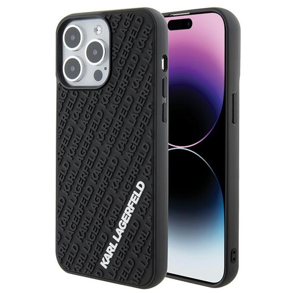 Чехол CG Mobile Lagerfeld 3D Rubber Multi Logo для iPhone 15 Pro Max чёрный