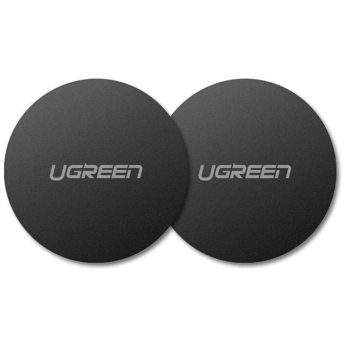 Металлическая пластина на телефон для магнитного держателя UGREEN LP123 2x metal plates (2 шт) чёрная (30836)