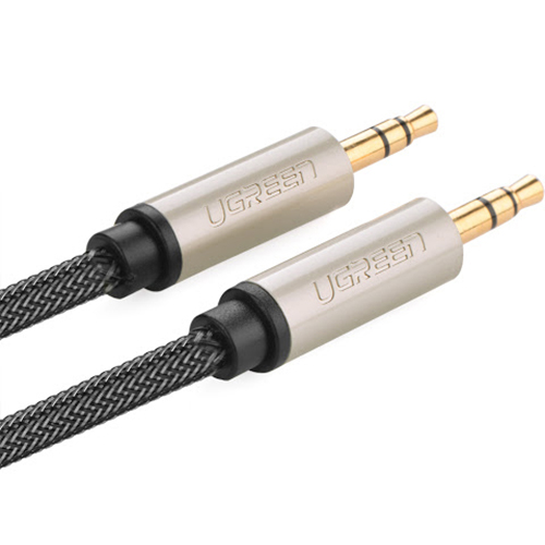 Кабель Ugreen AV125 3.5 mm to 3.5 mm Audio Cable Braided Cable (5 метров) чёрный (40783)