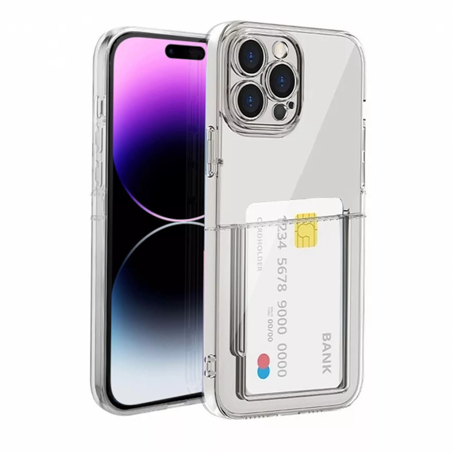 Чехол с кармашком под карту Marubozu Japan для iPhone 14 Pro прозрачный
