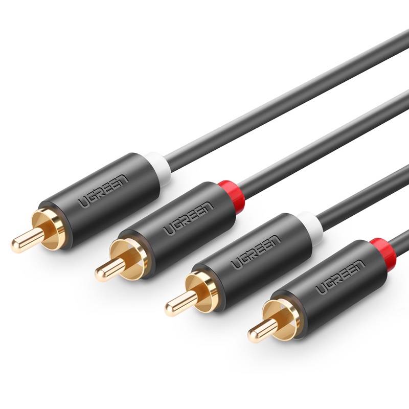 Кабель Ugreen AV104 2 x RCA Male to 2 x RCA Male (3 метра) чёрный (10519)