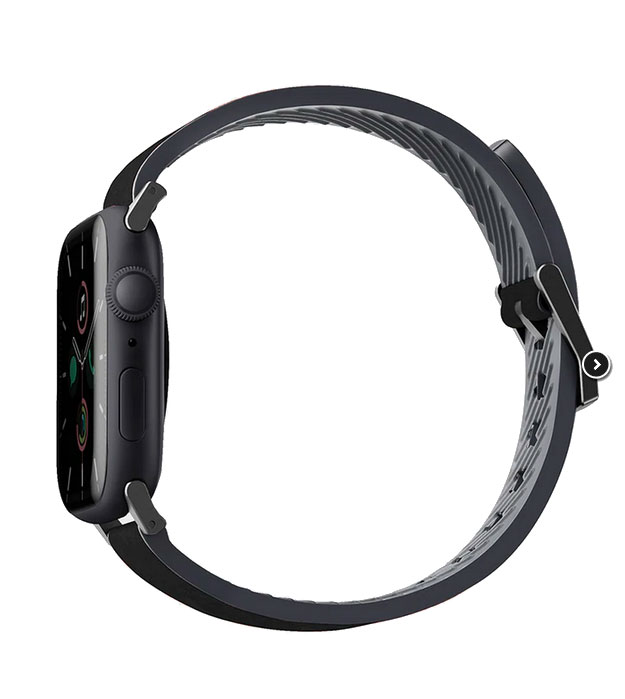 Uniq для Apple Watch 45/44/42 mm ремешок Straden Waterproof Leather/Silicone Black