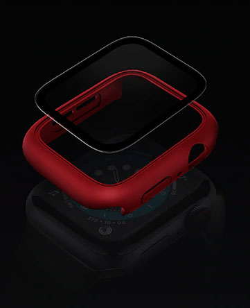 Чехол Uniq для Apple Watch 44 mm Nautic +9H glass водоотталкивающий IP68 красный