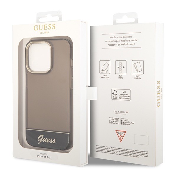 Чехол CG Mobile Guess Camera Outline Translucent для iPhone 14 Pro чёрный