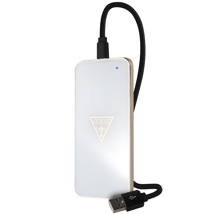 Беспроводное зарядное устройство Guess Wireless Charger белое/золотое