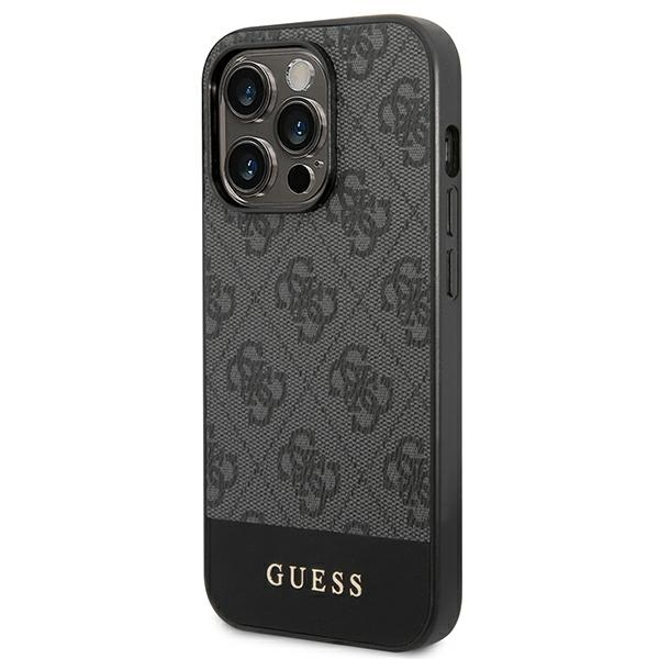 Чехол CG Mobile Guess 4G Stripe Metal Logo Hard для iPhone 14 Pro Max серый