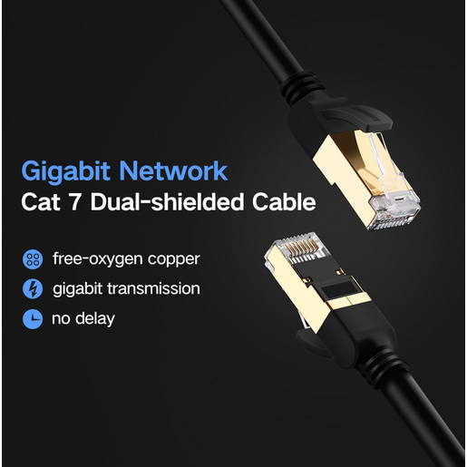 UGREEN NW107 (11269) Cat 7 F/FTP RJ45 Lan Cable (2 метра) чёрный