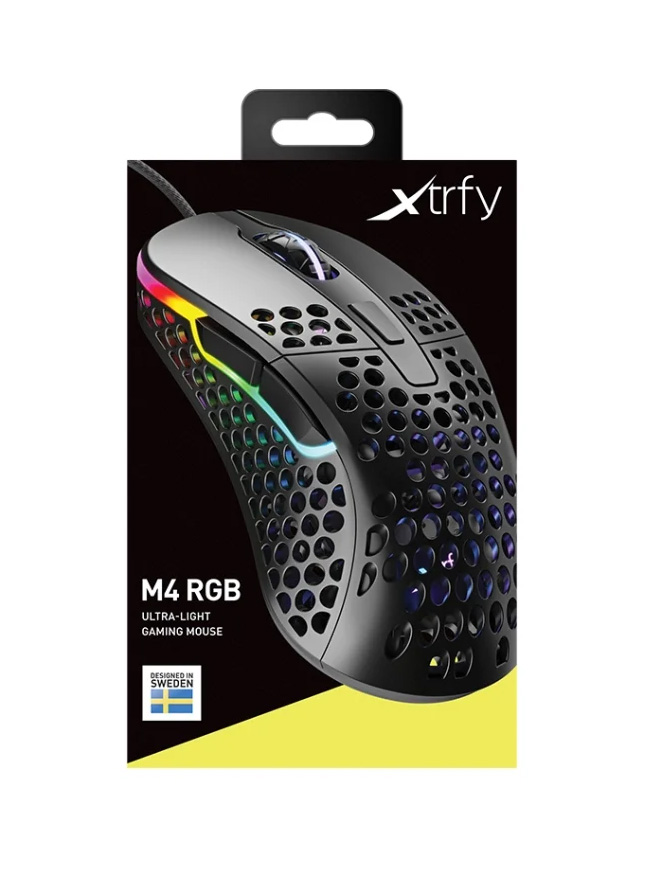 Игровая мышь Xtrfy M4 c RGB подсветкой чёрная
