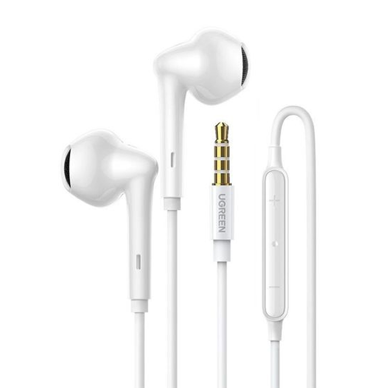 Наушники проводные UGREEN EP101 (60692) Wired Earphones 3.5 мм Plug белые