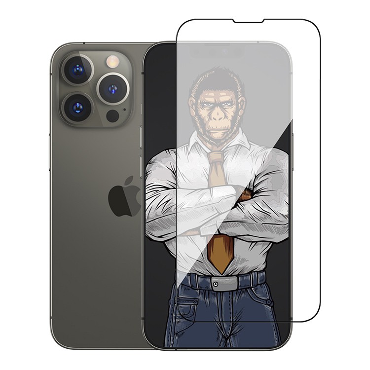 Защитное стекло BlueO 2.5D Corning Gorilla Full Glue Anti-Static для iPhone 13 Pro Max чёрное (PBK1-6.7(21))