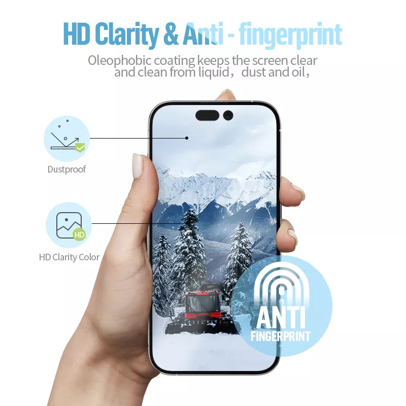 Защитное стекло BlueO Privacy Anti-peep для iPhone 15 Pro Black (приватное)