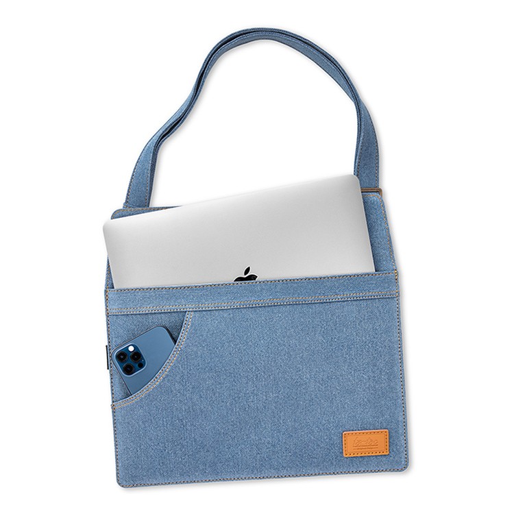 Сумка Tomtoc TheHer Denim Shoulder bag H26 для ноутбуков 13" голубая Denim Blue
