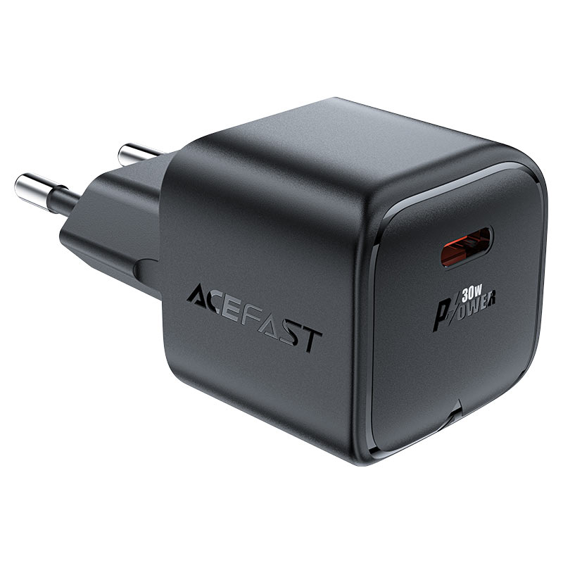 Сетевое зарядное устройство Acefast A77 Mini PD30W GaN USB-C Charger чёрный (AF-A77-BK)