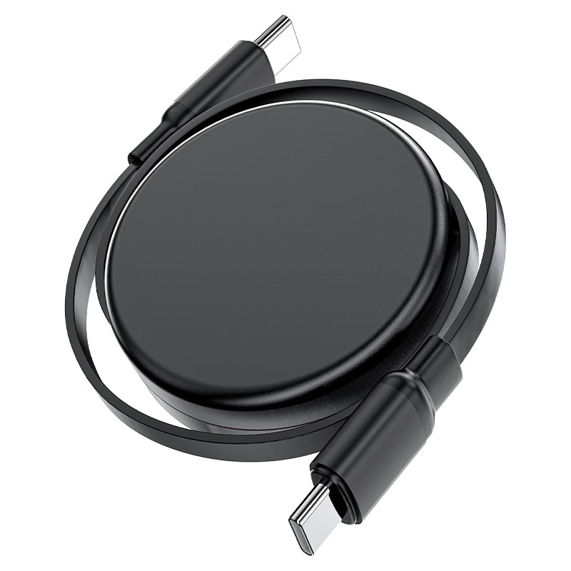 Кабель выдвижной Acefast C13-03 USB-C to USB-C 60W Charging Data Cable (0,8 метра) чёрный (AF-C13-03-BK)