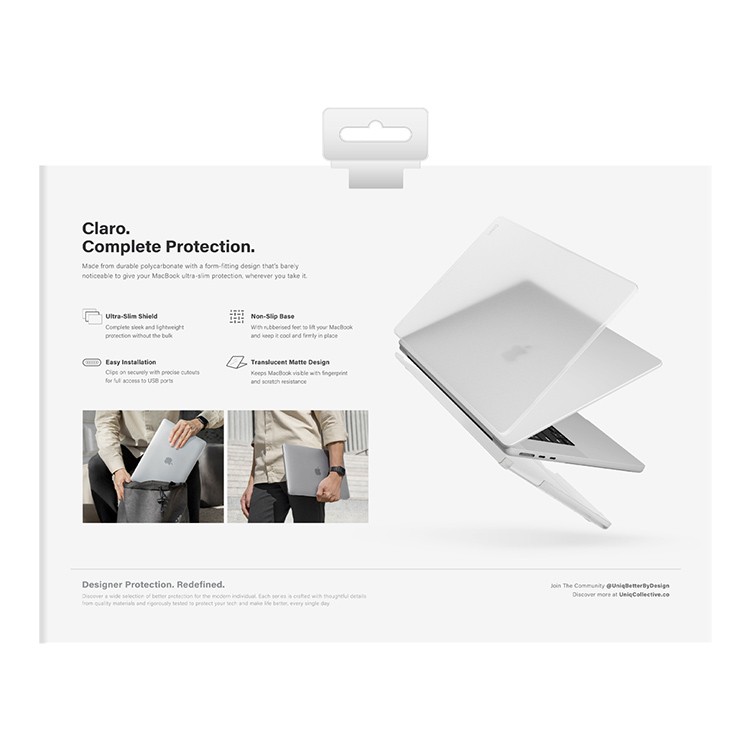 Чехол Uniq HUSK Pro Claro для MacBook Air 15" (M2 / M3, 2023) матовый прозрачный