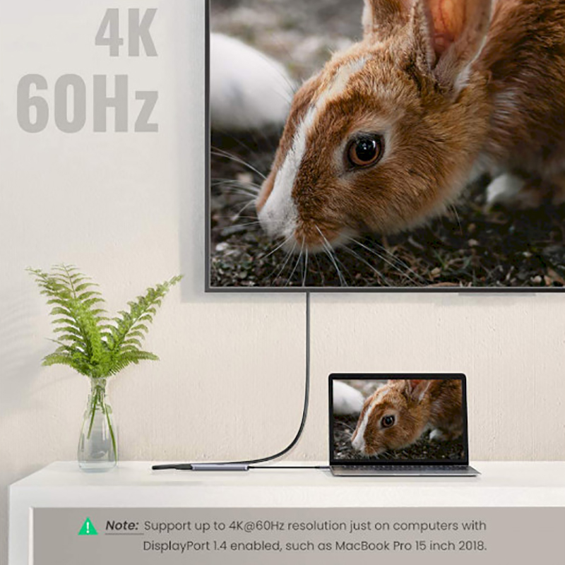 Мульти Хаб Ugreen CM136 (70495) USB-C Multifunction Adapter Серый космос