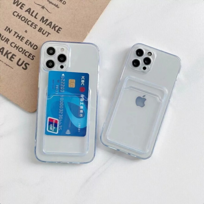 Чехол с кармашком под карту Marubozu Japan для iPhone 14 Pro прозрачный