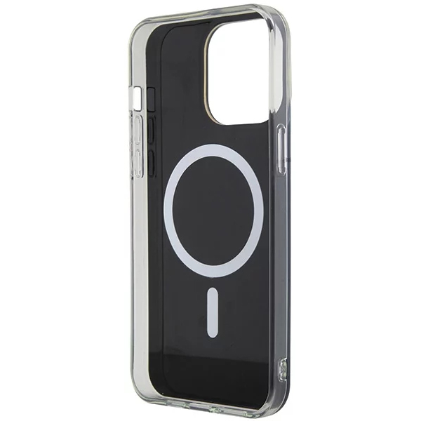 Чехол CG Mobile Guess IML Iridescent MagSafe для iPhone 15 Pro чёрный градиент