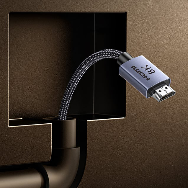 Кабель Ugreen HD171 HDMI 2.1 8K / 60Hz (1 метр) чёрный / серый (25908)