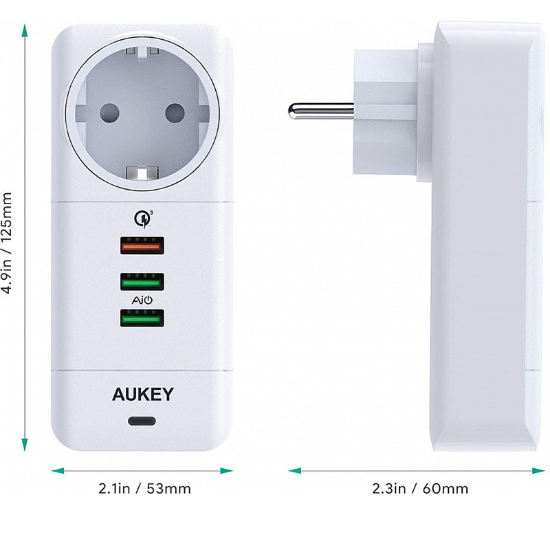 Сетевое зарядное устройство Aukey Wall Charger белое (PA-W01)