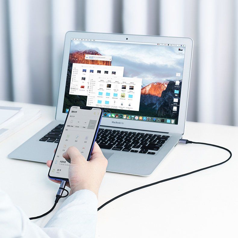 Кабель UGREEN US177 (30875) USB-A to Micro USB + USB Type-C Cable (1 метр) чёрный