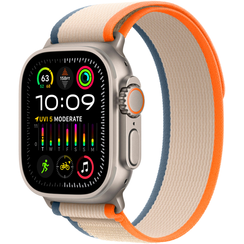Умные часы Apple Watch Ultra 2 49 мм, GPS, титан, ремешок Trail оранжевый / бежевый