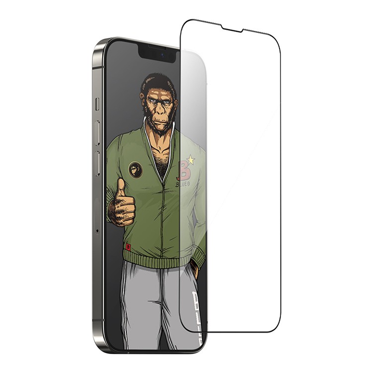 Защитное стекло BlueO 2.5D Silk Full Cover Narrow для iPhone 13 Pro Max чёрное (NPB3-6.7(21))