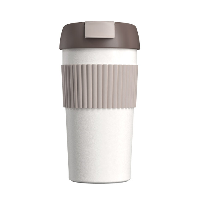 Термостакан-непроливайка KissKissFish Rainbow Vacuum Coffee Tumbler (490 мл) бежевый (Coco)