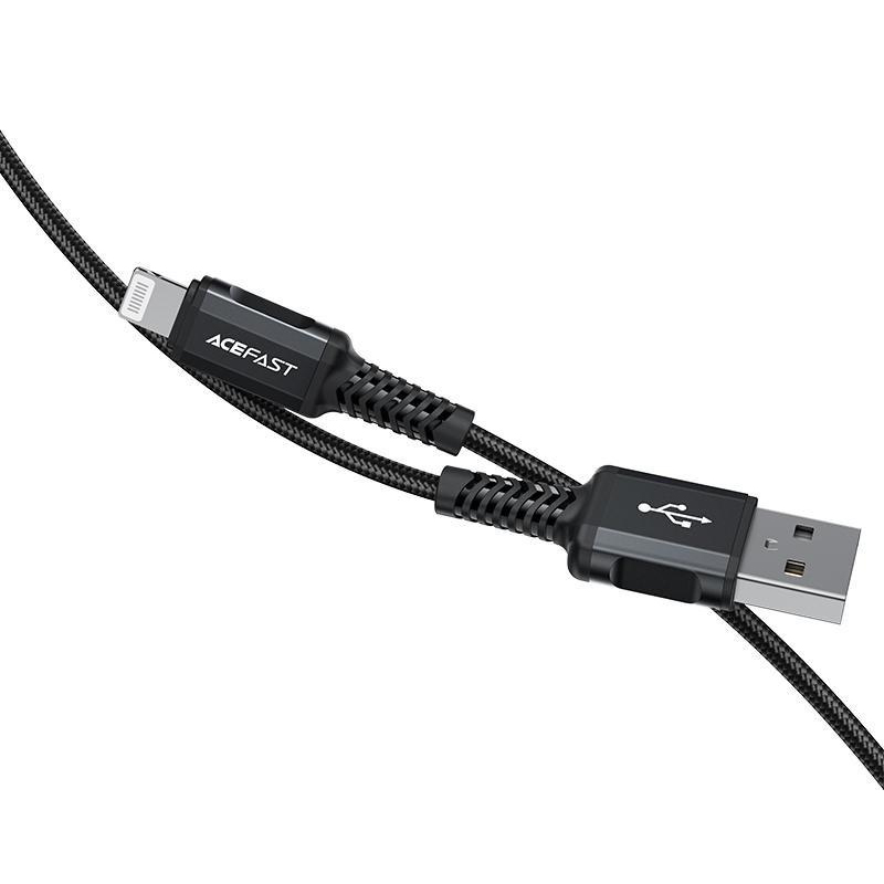Кабель Acefast C4-02 USB-A to Lightning Cable (1,8 метра) чёрный (AF-C4-02-BK)