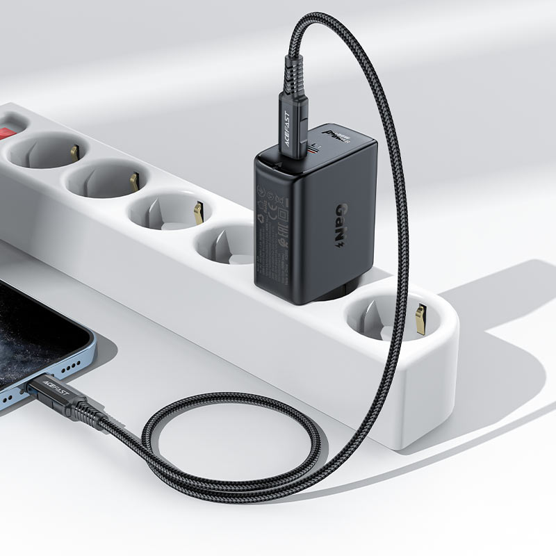 Сетевое зарядное устройство ACEFAST A29 GaN PD50W (2xUSB-C) Fast Charge Wall Charger чёрное (EU)
