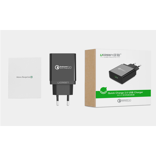 Сетевое зарядное устройство с кабелем Ugreen QC 18W Fast Charger USB-A (10186)