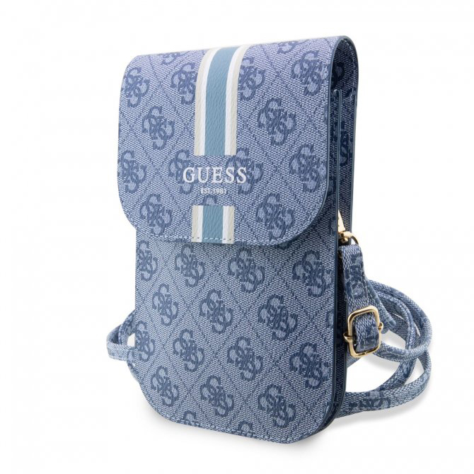Сумка Guess 4G Printed Stripes для смартфонов голубая (GUWBP4RPSB)