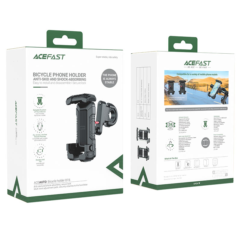 Держатель на руль велоcипеда Acefast D15 Bicycle Phone Holder для смартфонов чёрный (AF-D15-BK)